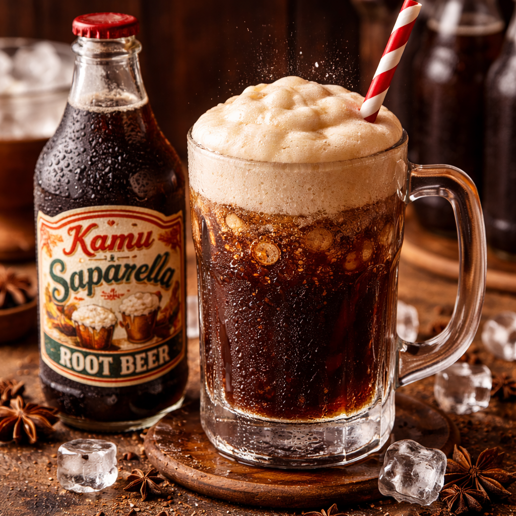 Kamu dan Saparella root beer